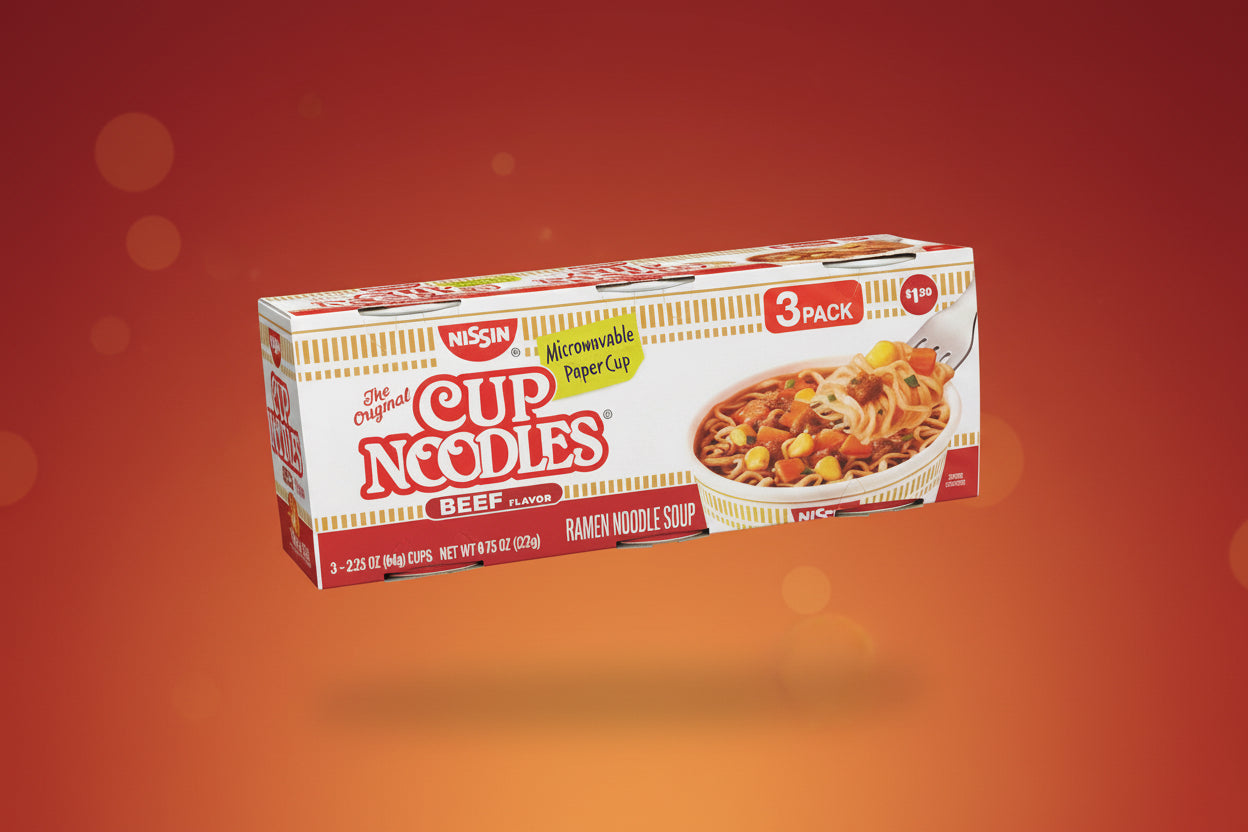 Nissin Cup Noodles Beef Flavor Ramen – 3 Cups