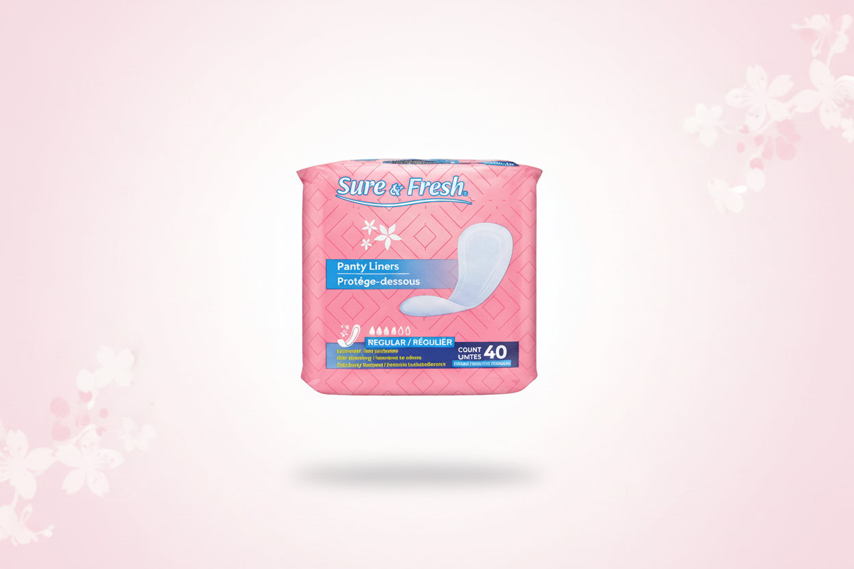 Sure & Fresh Regular Unscented Panty Liners – 40 Count